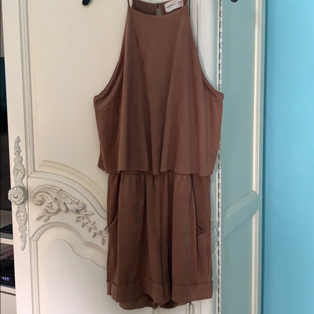 Charlie & Adele brushed faux suede romper.